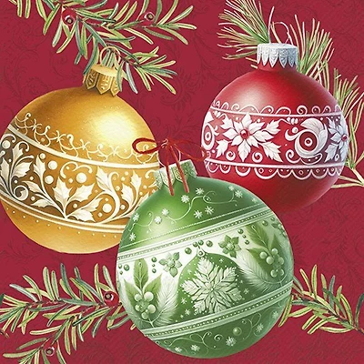 Cocktail Napkins, Pack of 20 - Christmas Bubbles