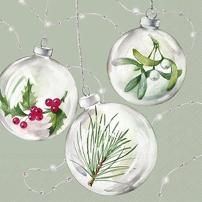 Luncheon Napkins, Pack of 20 - Shiny Christmas