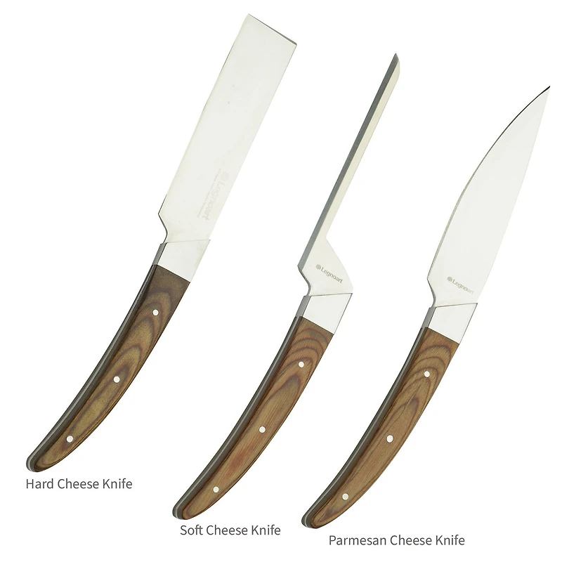 Ensemble de couteaux à fromage japonais Caseus avec manche en bois clair Stamina