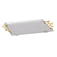 Plateau rectangulaire « Feuille dorée » par Elegance