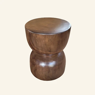 Hourglass Suar Stool – Walnut  