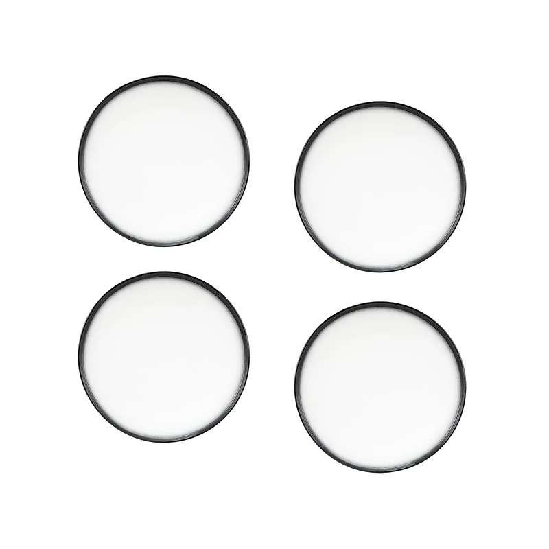 Maxwell & Williams Set of 4 Caviar Granite High Rim Plates - 28cm