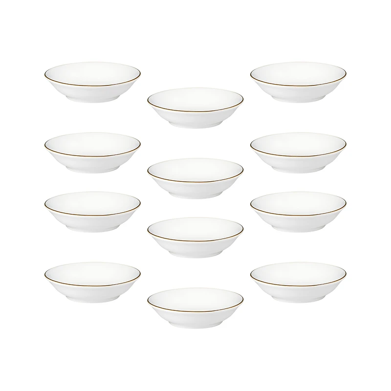 Maxwell & Williams Set of 12 White Gold Sauce Dishes - 9.5cm
