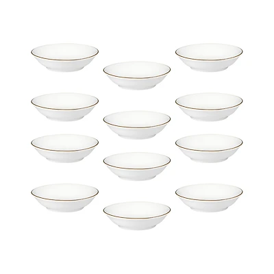 Maxwell & Williams Set of 12 White Gold Sauce Dishes - 9.5cm