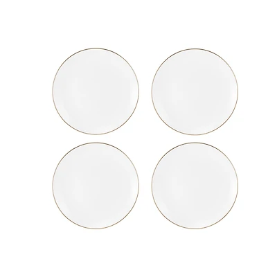 Maxwell & Williams Set of 4 White Gold Side Plates - 19cm