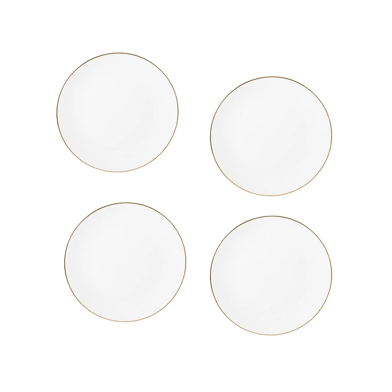 Maxwell & Williams Set of 4 White Gold Coupe Plates