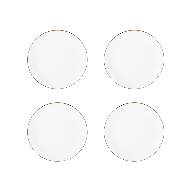 Maxwell & Williams Set of 4 White Gold Coupe Plates