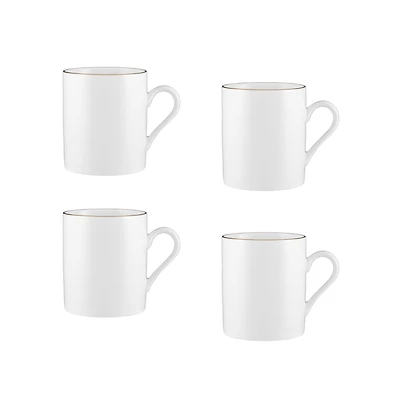 Maxwell & Williams Set of 4 White Gold Mugs - 300ml