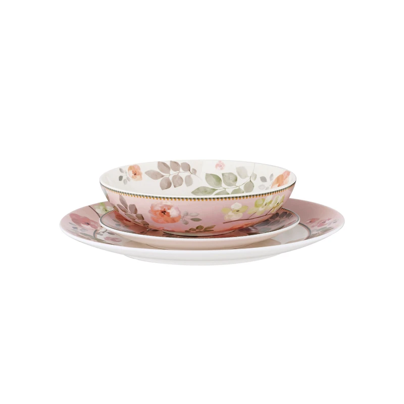 Arcadia Pink 12-Piece Dinner Set by Maxwell & Williams