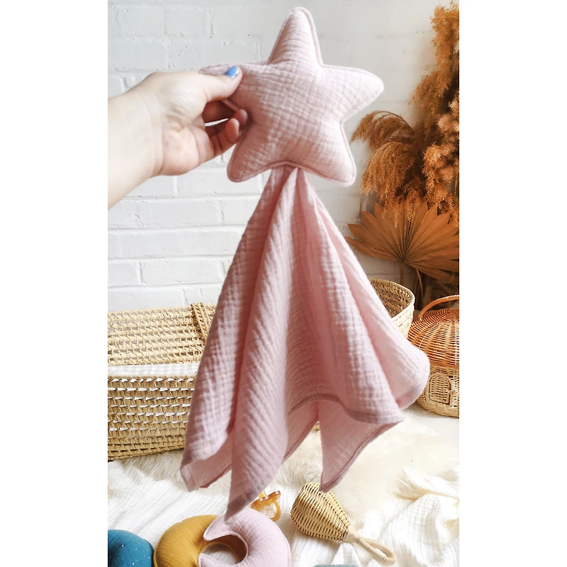 Baby Star Security Blanket, Set of 2 - White & Pink