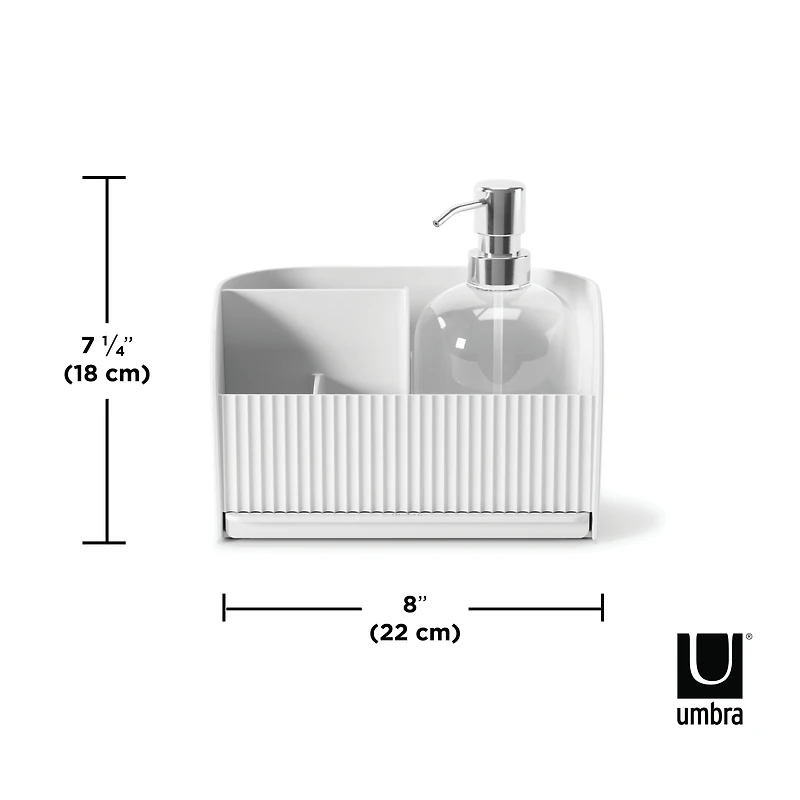 Umbra Sling Sink Caddy With Soap Pump - White