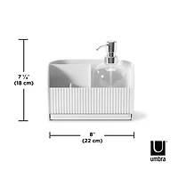 Umbra Sling Sink Caddy With Soap Pump - White