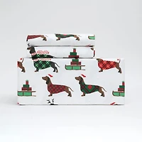 Holiday Dogs Flannel Sheet Set