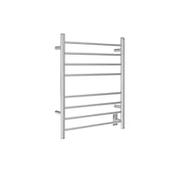 Prestige Dual 8-Bar Hardwired and Plug-in Towel Warmer in Brushed Stainless Steel with WiFi Timer