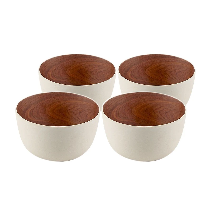 Bamboo Walnut Set of 4 Bowls
