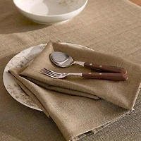 Textured Faux Linen Serviettes de table, paquet 4