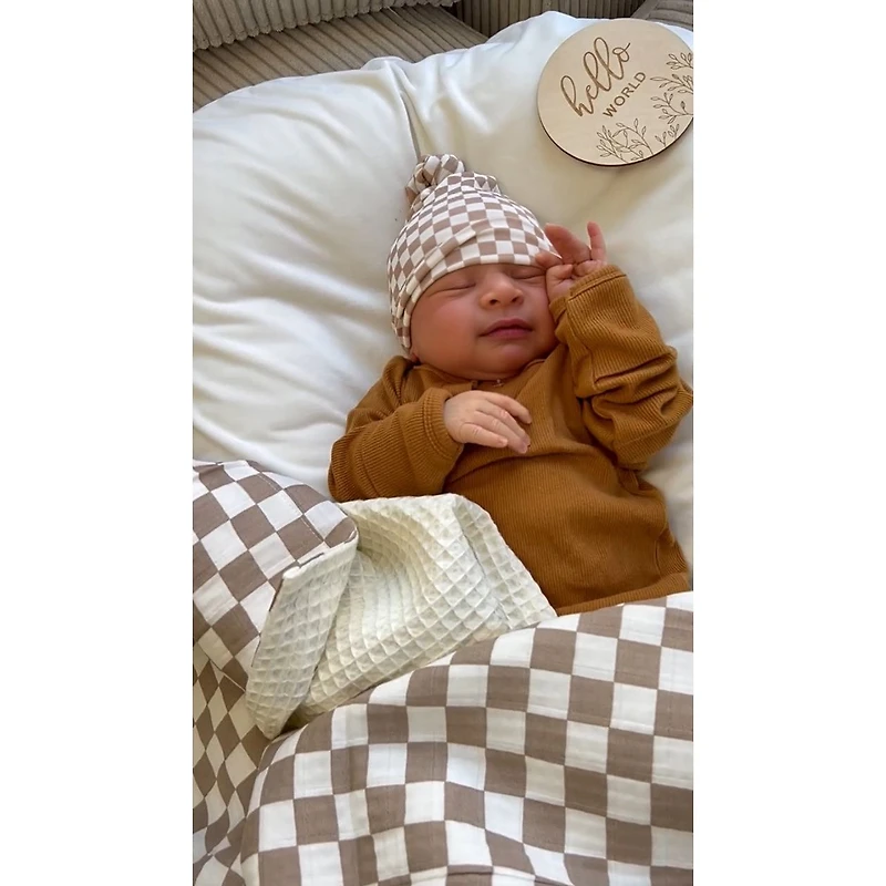 Checkered Organic Baby Bed Set by Beba