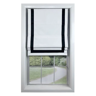 Valentina Cordless Roman Shades - Black/White