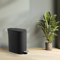 Corbeille ovale à fermeture douce, 5 L - Noire