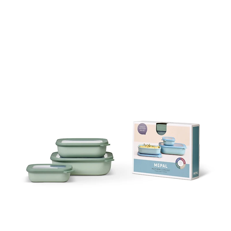 Set of 3 Cirqula Rectangular Shallow Bowls by Mepal