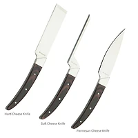 Caseus Japanese Steel Cheese Knife Set with Dark Stamina Wood Handle