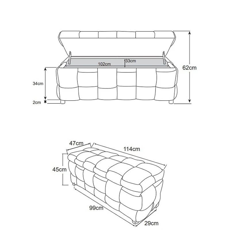Ottoman de rangement - Noir