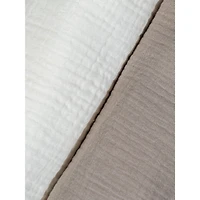 Baby Blankets, Set of 2 - White & Taupe