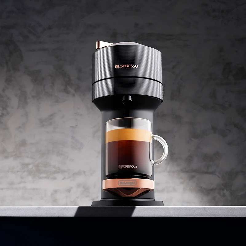 Nespresso® Vertuo Next Premium Coffee & Espresso Capsule Machine  by De'Longhi - Black Rose Gold