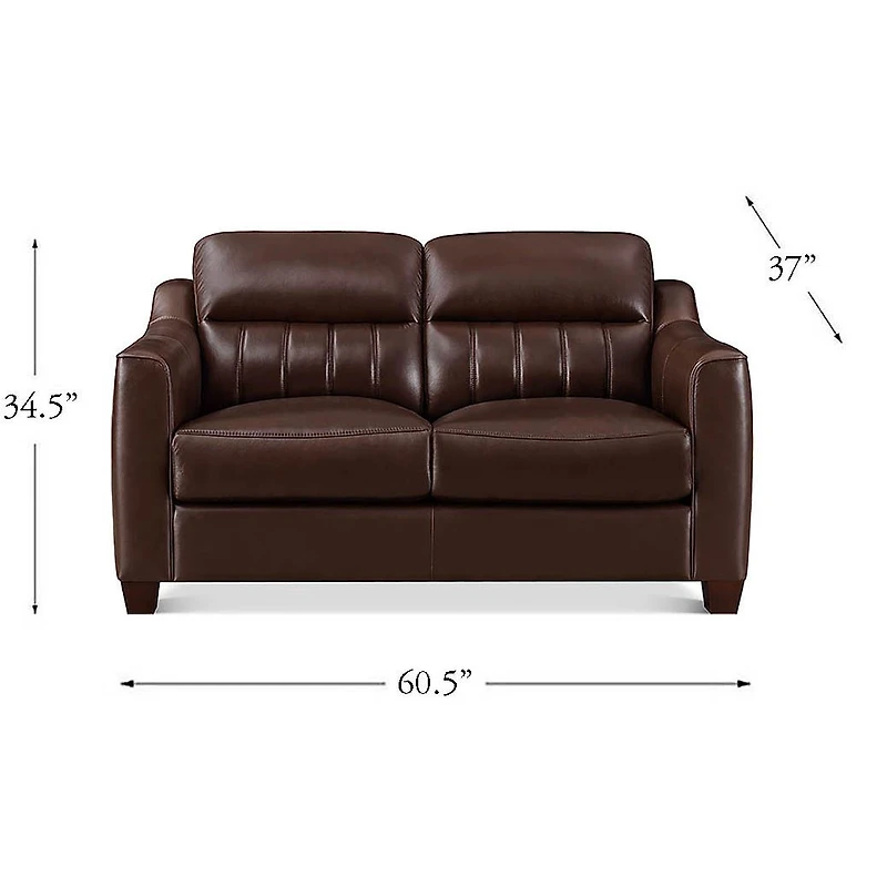 Uptown Leather Loveseat - Chestnut