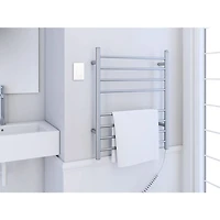 Prestige Dual 8-Bar Hardwired and Plug-in Towel Warmer in Brushed Stainless Steel with WiFi Timer