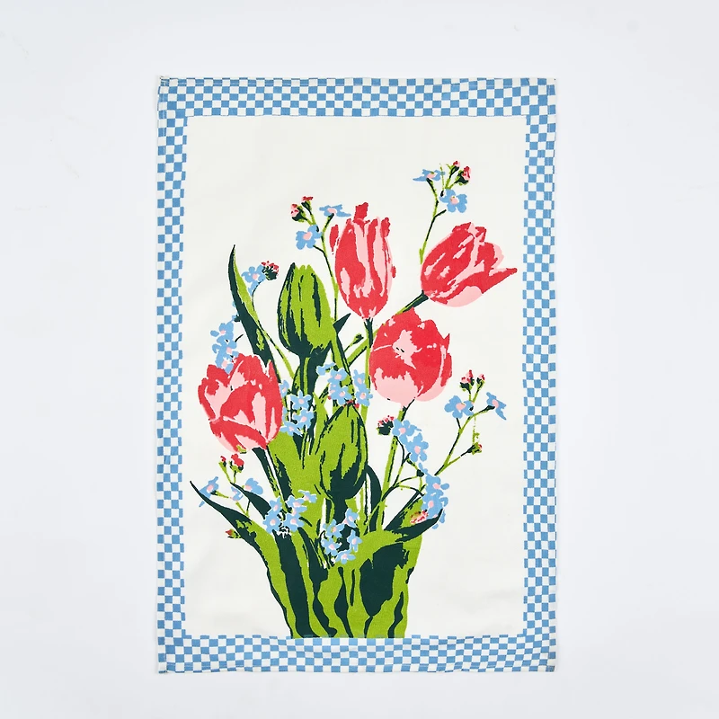 Floral Linge à vaisselle, ensemble de 2