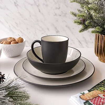 Colorwave Graphite 4-Piece Dinnerware Set by Noritake