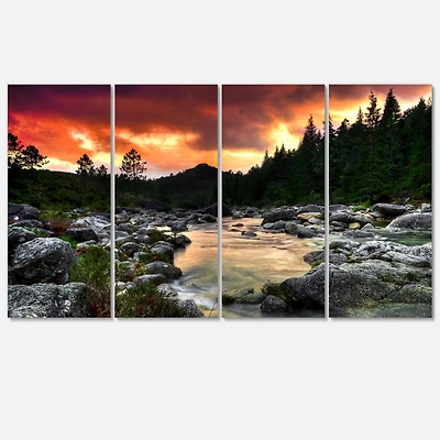 Toile imprimée 4 « Rocky Mountain River at Sunset »