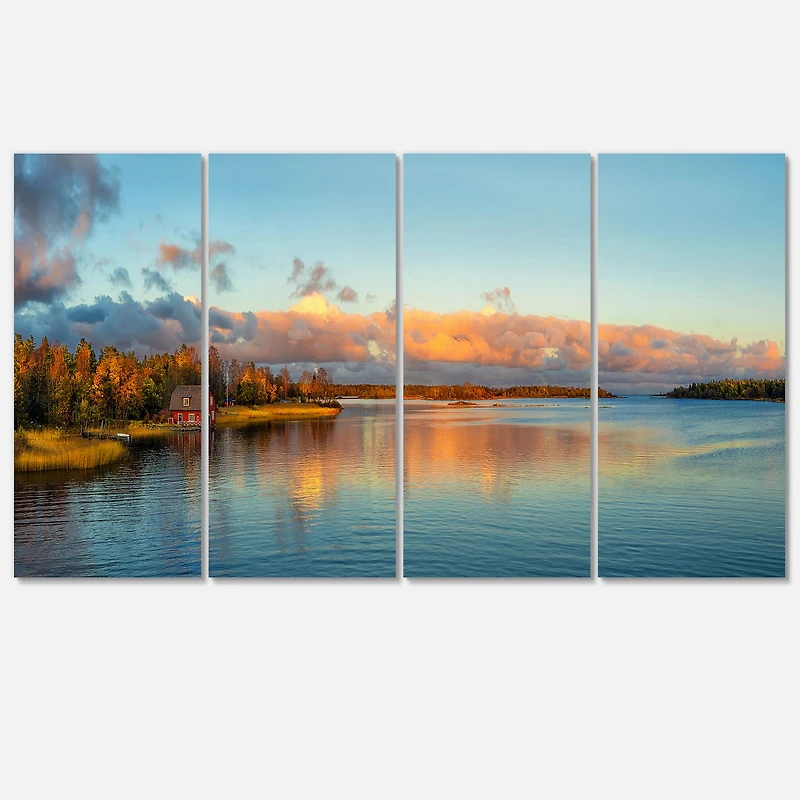 Autumn Sunset Panorama  Canvas Wall Art