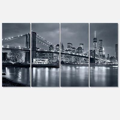 Panorama New York City at Night Canvas Print