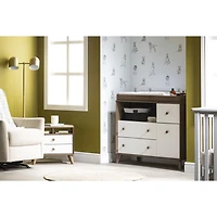 Yodi Changing Table with Drawers and Open Storage - Brown