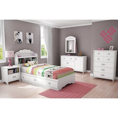 Tiara Twin Bookcase Headboard with Storage