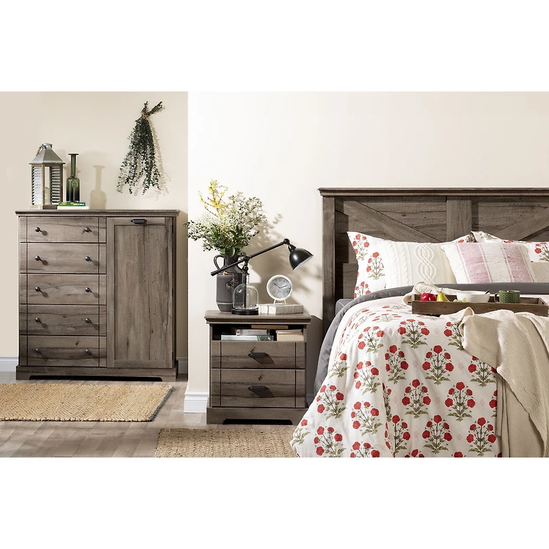Avilla Door Chest With 5 Drawers