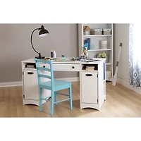 Creation Table de bricolage avec rangement - Blanc pur
