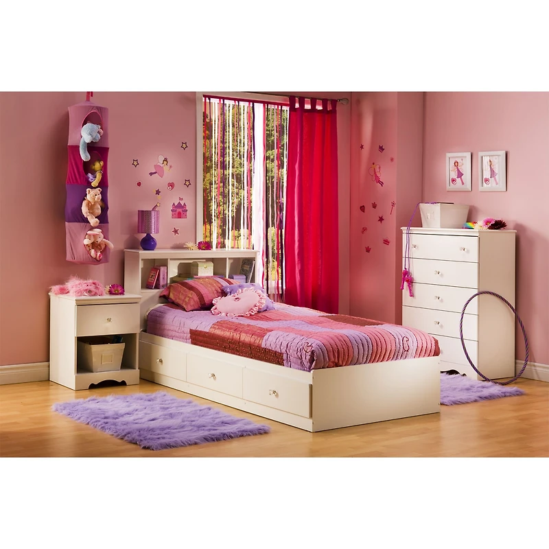 Crystal 1-Drawer Nightstand With Storage