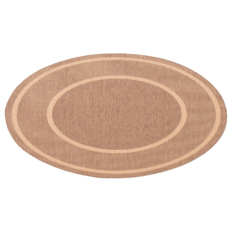 Round Sisal Beige and Tan Rug - 79"