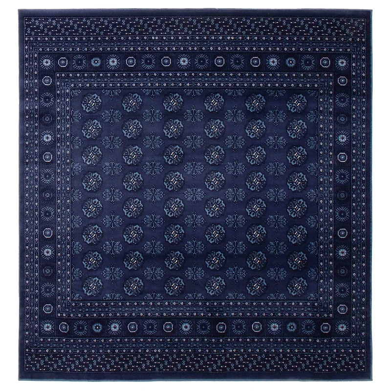 Tapis bleu carré « Tekke » - 6 pi 7 po x 6 pi 7 po