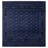 Tapis bleu carré « Tekke » - 6 pi 7 po x 6 pi 7 po