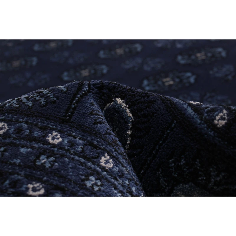 Tapis bleu carré « Tekke » - 6 pi 7 po x 6 pi 7 po