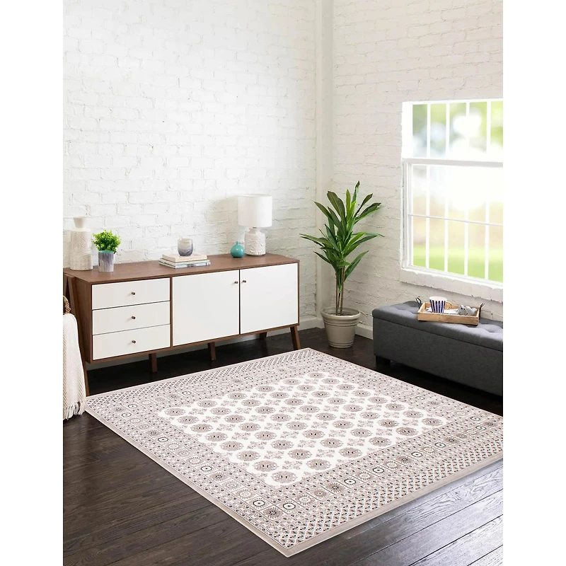 Tekke Square Ivory Rug - 6'7" x 6'7"