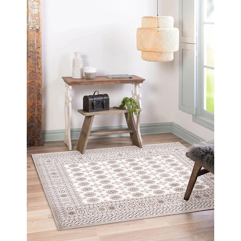 Tekke Square Ivory Rug - 6'7" x 6'7"