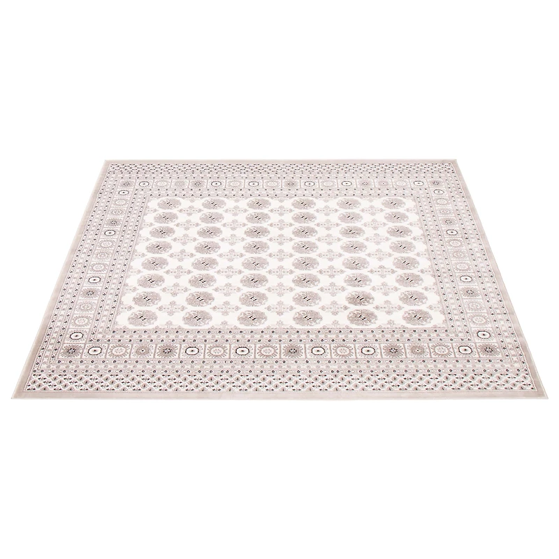 Tapis ivoire carré « Tekke » - 6 pi 7 po x 6 pi 7 po