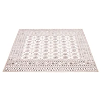 Tapis ivoire carré « Tekke » - 6 pi 7 po x 6 pi 7 po