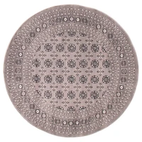 Tapis gris rond « Tekke » - 6 pi 7 po x 6 pi 7 po