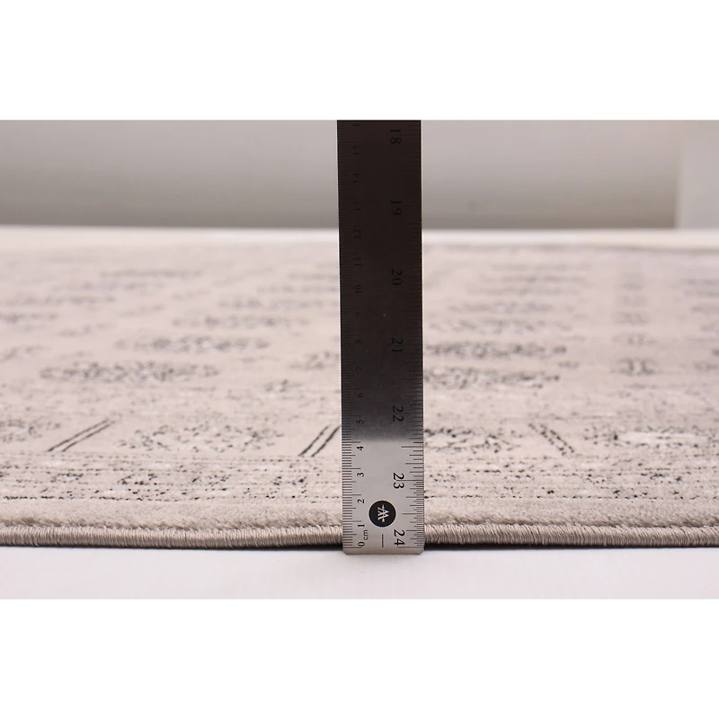 Tapis gris rond « Tekke » - 6 pi 7 po x 6 pi 7 po